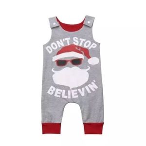 Baby Boy Santa Clause Romper NB Infant Christmas Boys Clothes Newborn Outfit new